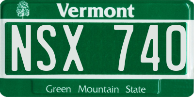 VT license plate NSX740