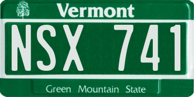 VT license plate NSX741