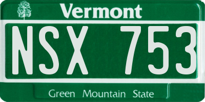 VT license plate NSX753