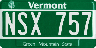 VT license plate NSX757