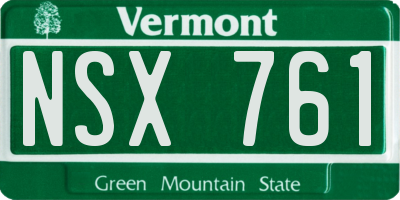 VT license plate NSX761