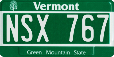 VT license plate NSX767