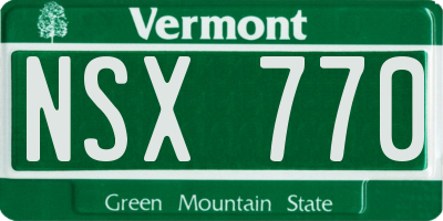 VT license plate NSX770