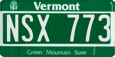 VT license plate NSX773