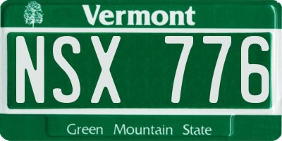 VT license plate NSX776