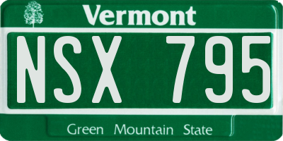 VT license plate NSX795