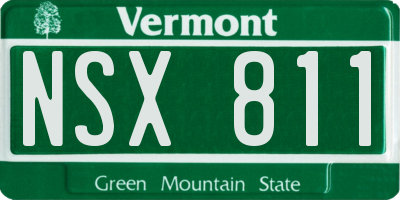 VT license plate NSX811