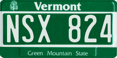 VT license plate NSX824