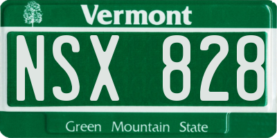 VT license plate NSX828