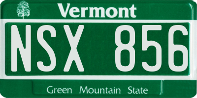 VT license plate NSX856