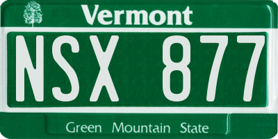 VT license plate NSX877