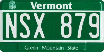 VT license plate NSX879
