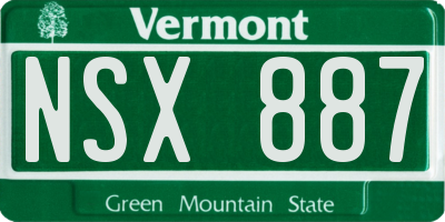 VT license plate NSX887