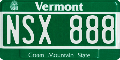 VT license plate NSX888