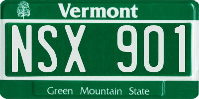 VT license plate NSX901