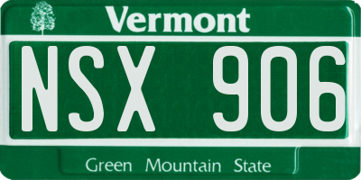 VT license plate NSX906
