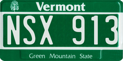 VT license plate NSX913