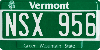 VT license plate NSX956