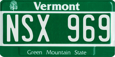 VT license plate NSX969