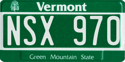VT license plate NSX970