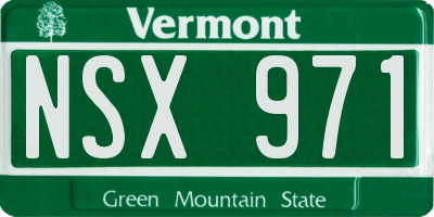 VT license plate NSX971