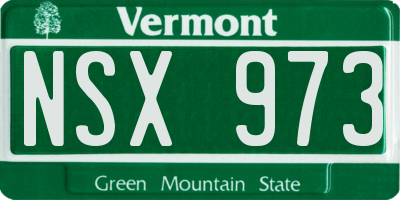 VT license plate NSX973
