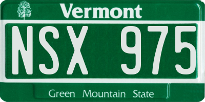 VT license plate NSX975