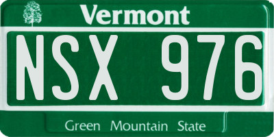 VT license plate NSX976