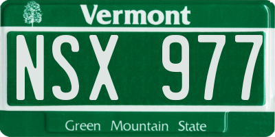 VT license plate NSX977