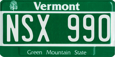 VT license plate NSX990