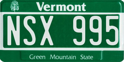 VT license plate NSX995