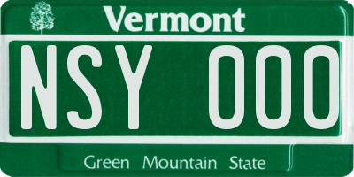 VT license plate NSY000