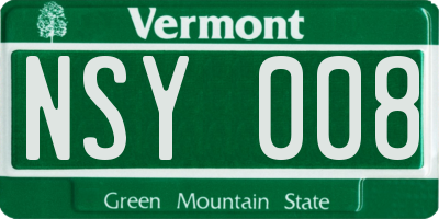 VT license plate NSY008