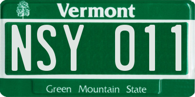 VT license plate NSY011