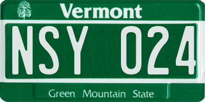 VT license plate NSY024