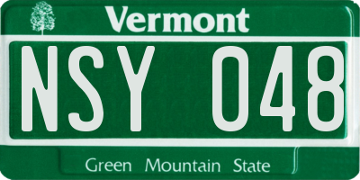 VT license plate NSY048