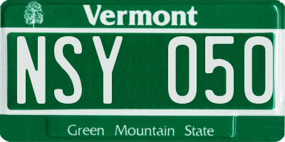 VT license plate NSY050