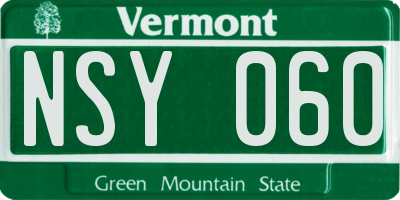 VT license plate NSY060