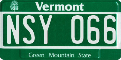 VT license plate NSY066