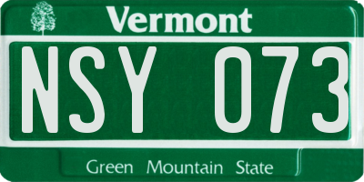 VT license plate NSY073