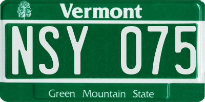 VT license plate NSY075