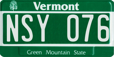 VT license plate NSY076