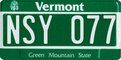 VT license plate NSY077