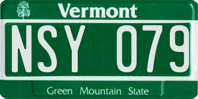 VT license plate NSY079