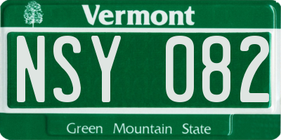 VT license plate NSY082