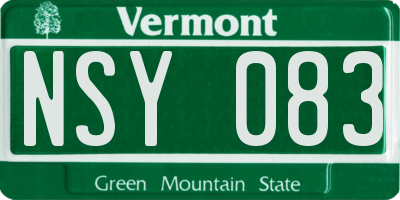 VT license plate NSY083