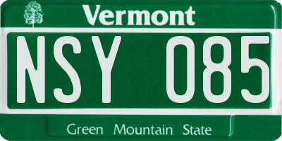 VT license plate NSY085