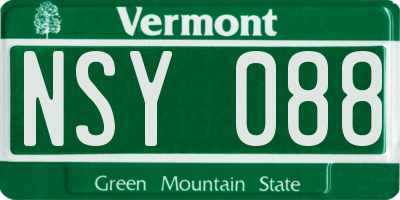 VT license plate NSY088