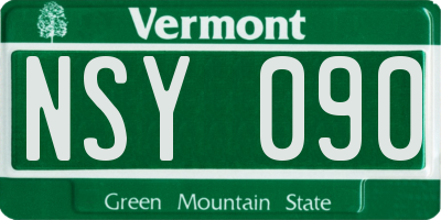 VT license plate NSY090