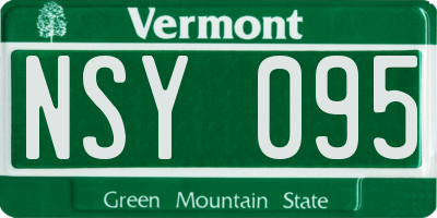 VT license plate NSY095